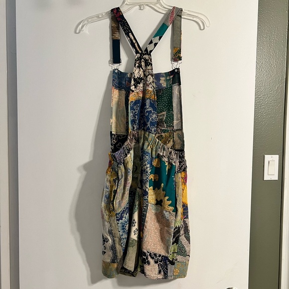 Patchwork Overall Shorts - Picture 2 of 3